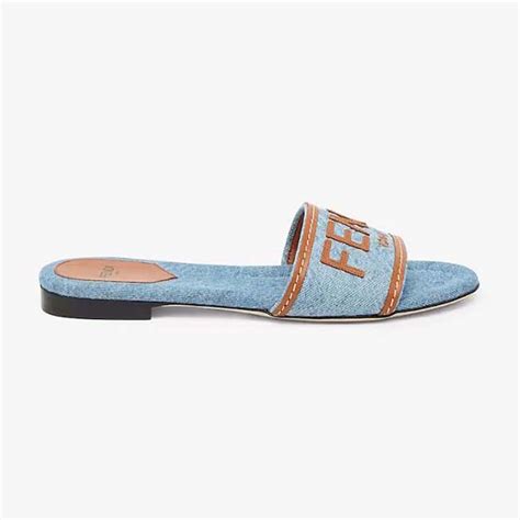 the fendi slide|Fendi denim slides.